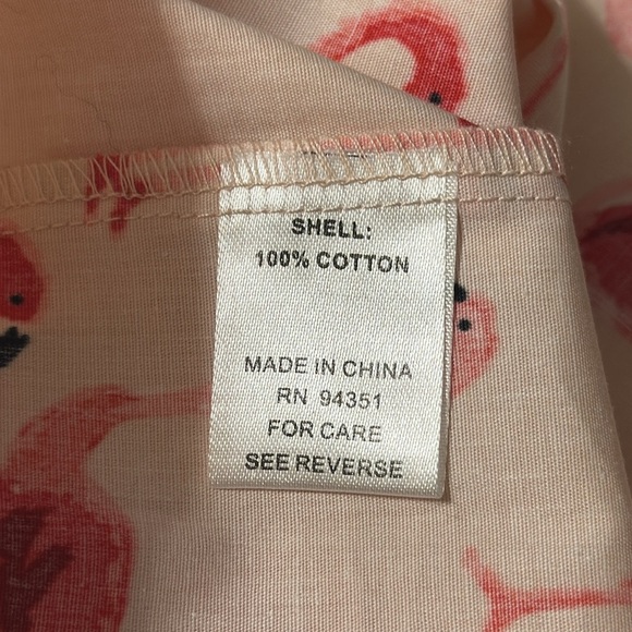 Jade Womens Cream & Red Flamingo Cotton Top Fringe Trim Sz Small Preppy Coastal - Picture 7 of 8